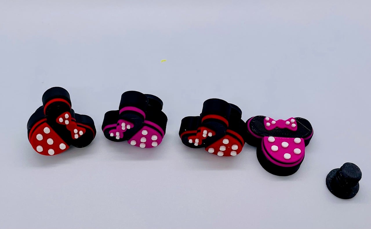 Mickey and Minnie Shoe Charms 3d model