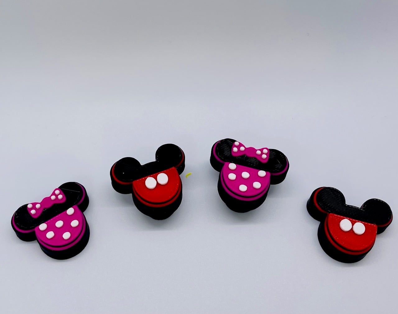 Mickey and Minnie Shoe Charms 3d model