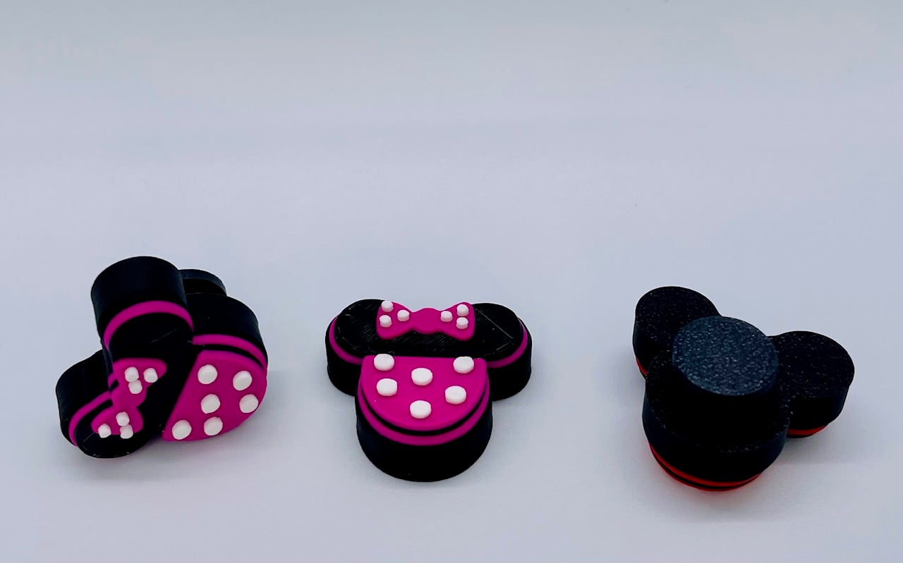 Mickey and Minnie Shoe Charms 3d model