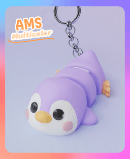 Flexi Penguin Keychain (Multicolor) 3d model