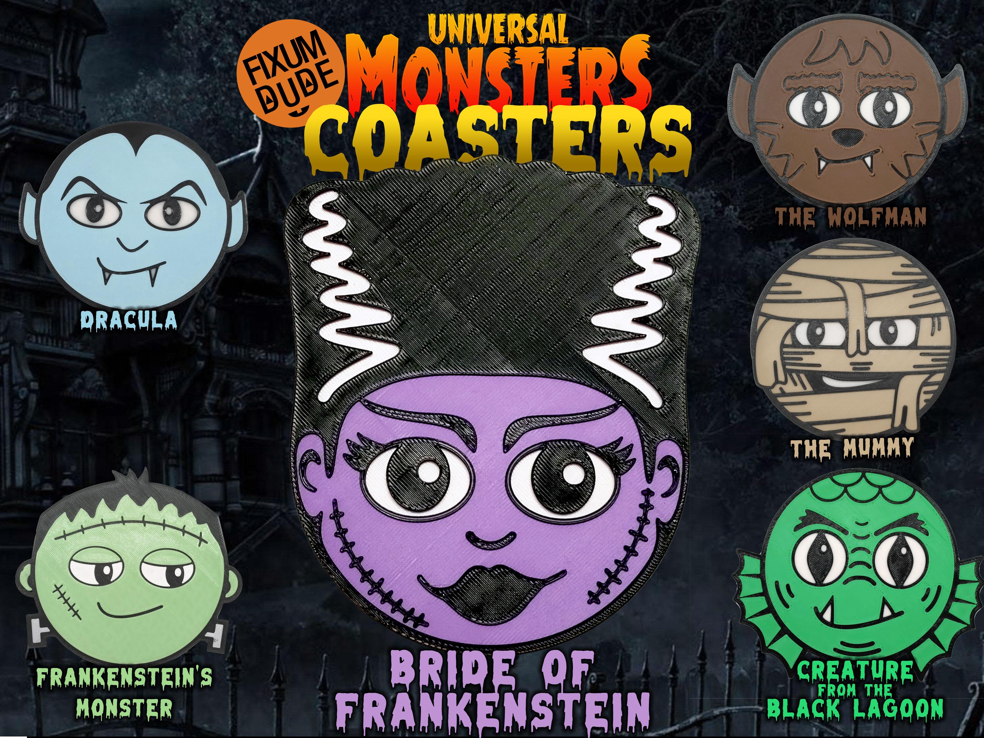Universal Monsters Coasters - Bride Of Frankenstein 3d model