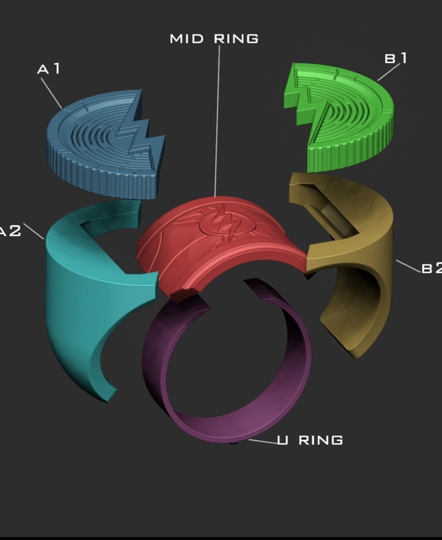 Barry Allen The Flash functional ring 3d model