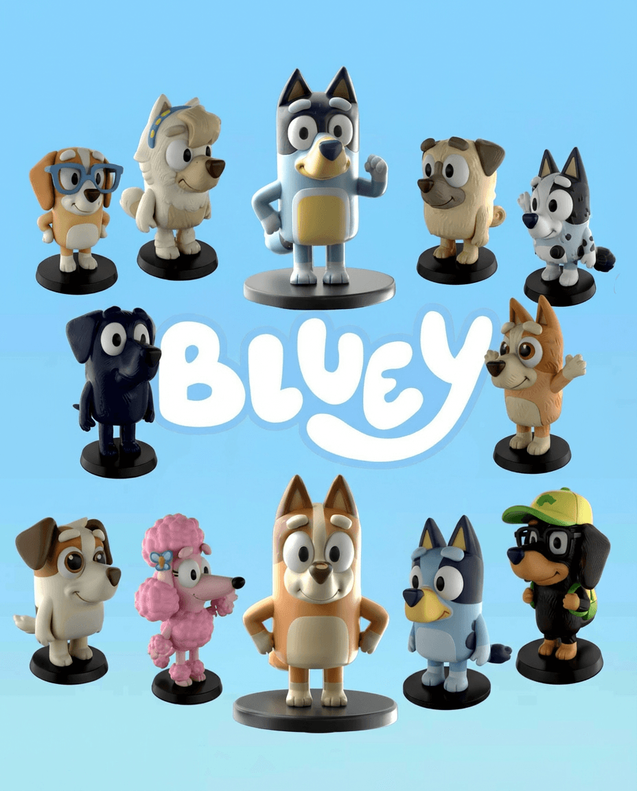 Bluey STL Files - Bluey Bingo Bandit Chilli - Kids Show 3D Print Models 3d model
