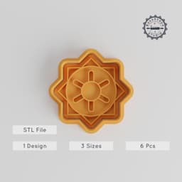 Mandala Shape Cutter & Stamp, Cookie & Fondant Art, 6-Piece Set, Intricate Pattern Designs, S/M/L Sizes PRODUCT_5171 3d model