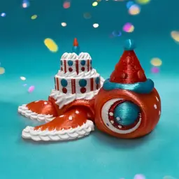 Birthday Cake Turtle Articulated Flexi - Exclusive 3d model