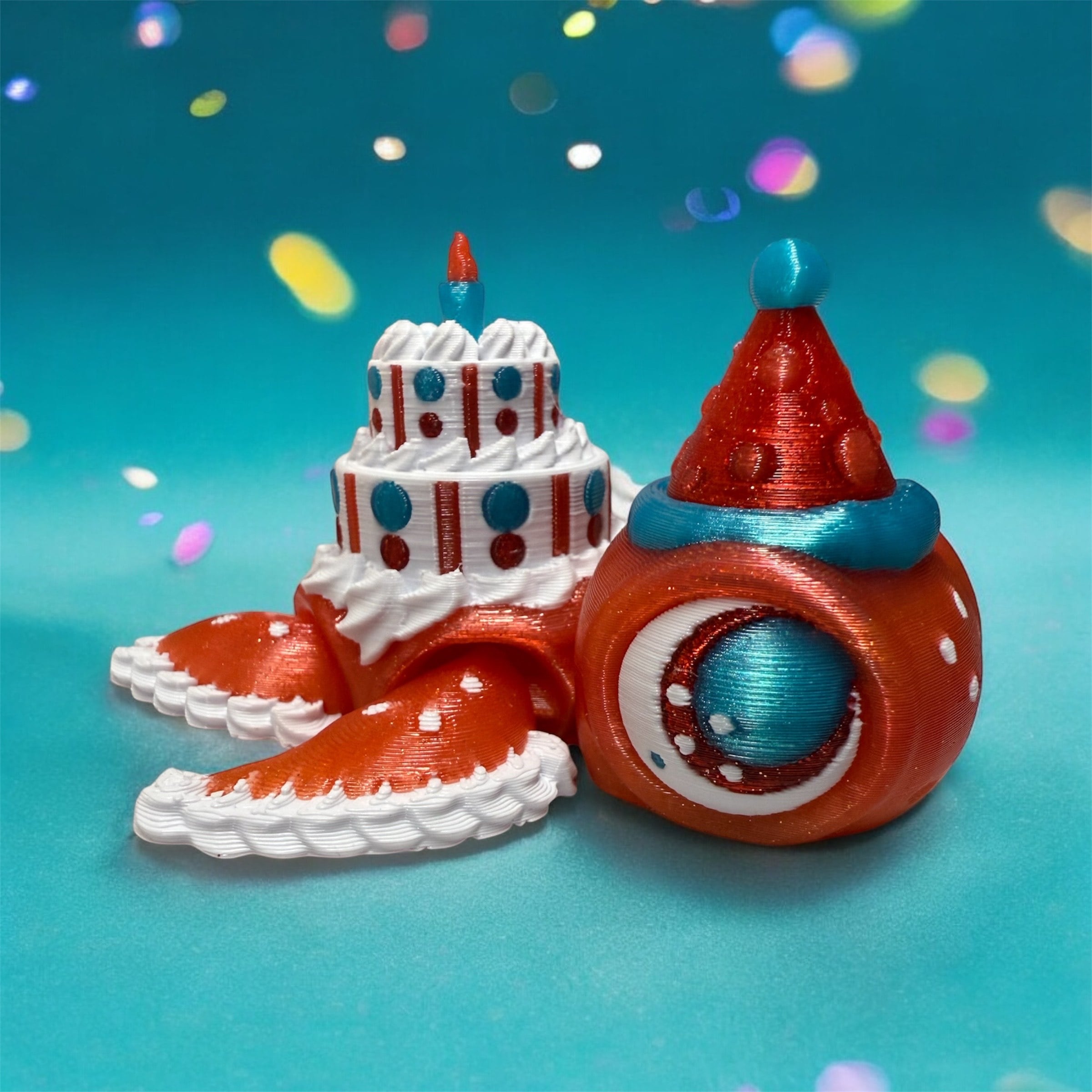 Birthday Cake Turtle Articulated Flexi - Exclusive 3d model