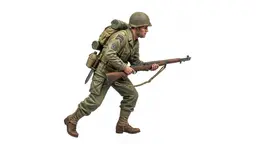 U.S. Army Rangers: Soldier with M1 Garand rifle 3d model