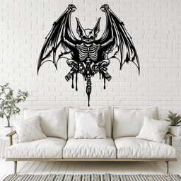 Horror Zombie Bat Wall Art STL File for 3D Printing and Laser Cutting 3d model