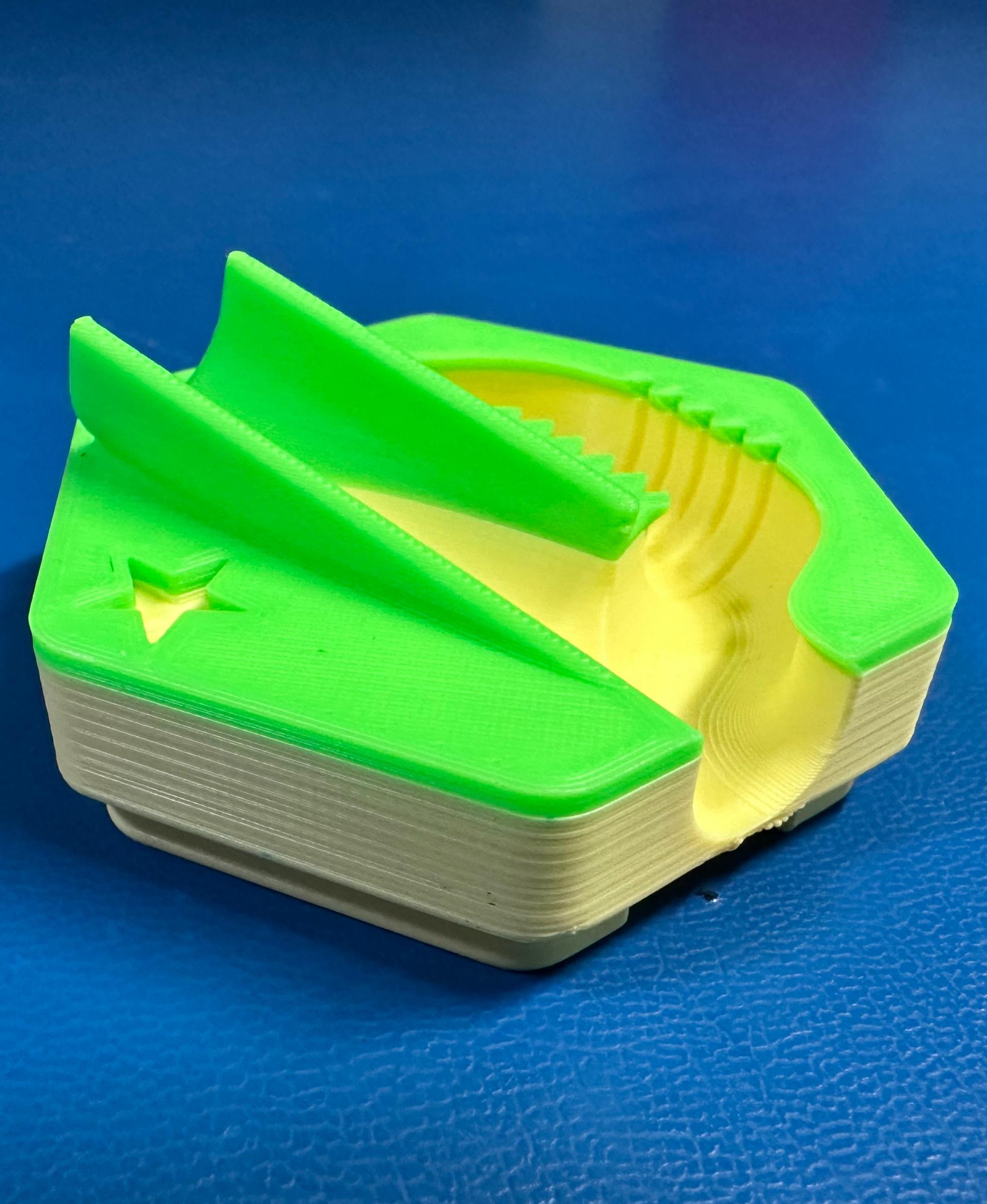 Hextraction Clone Tile - Printed in PLA Overture Light Yellow and PLA Elegoo Light Green - 3d model