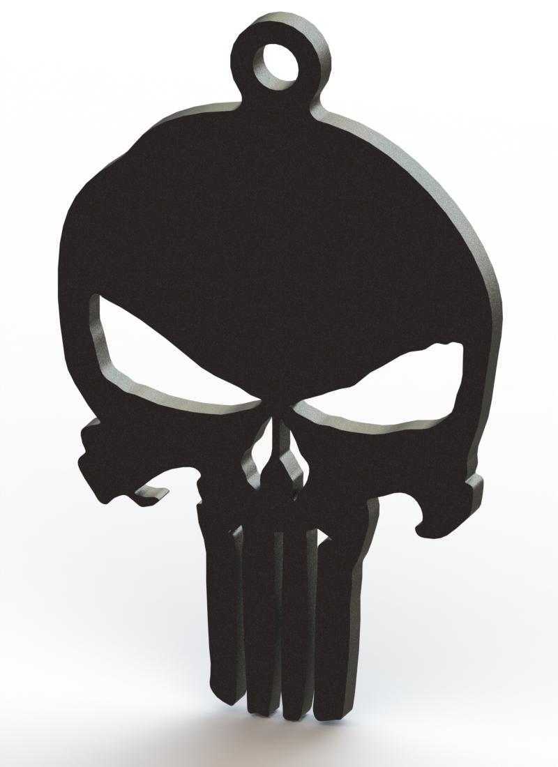 The punisher key chain 3d model