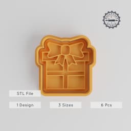 Gift Box Cutter & Stamp Set, 6-Piece, S/M/L, Cookie & Fondant Designs, Perfect for Celebration & Holiday Baking PRODUCT_4880 3d model
