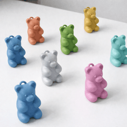 Gummy Bear Keychain | Candy-Style Playful Bear Keyring for Gifts 3d model