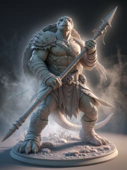 Turtle Warrior Miniature 32mm. 3MF + STL 3d model