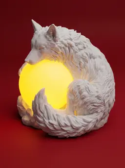Wolf Moon Lamp | 3D Printable STL | Glowing LED Sphere Night Light 3d model