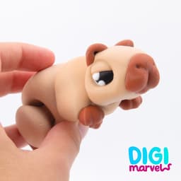 Capybara Flexi + Keychain 3d model