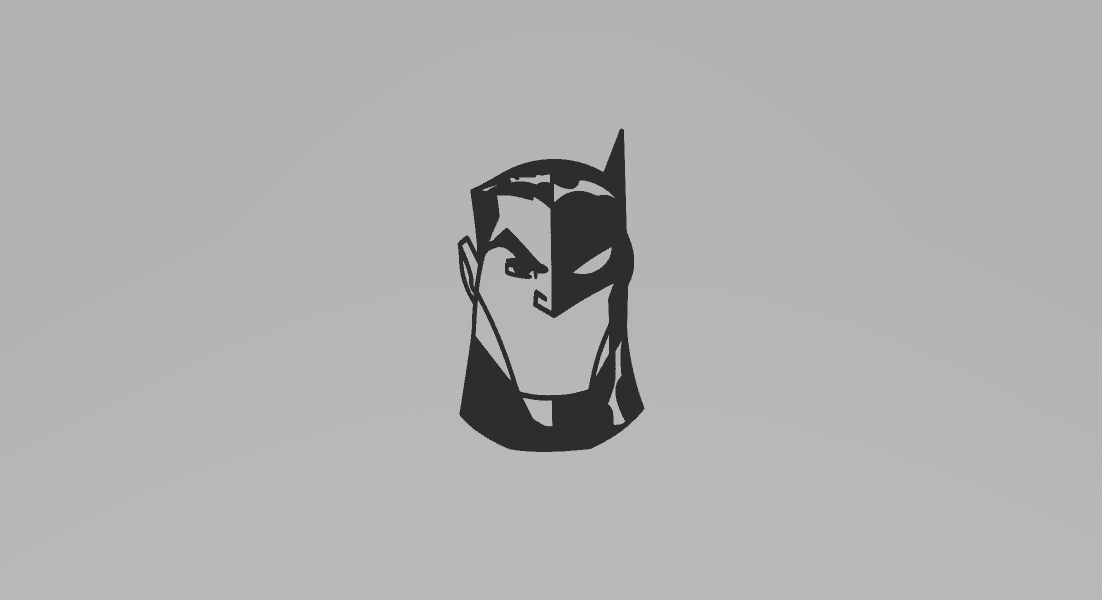 Batman Cartoon Art 2D Frame.stl 3d model