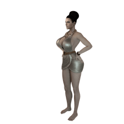Curvy Woman in a Stylish Short Dress v2 3d model