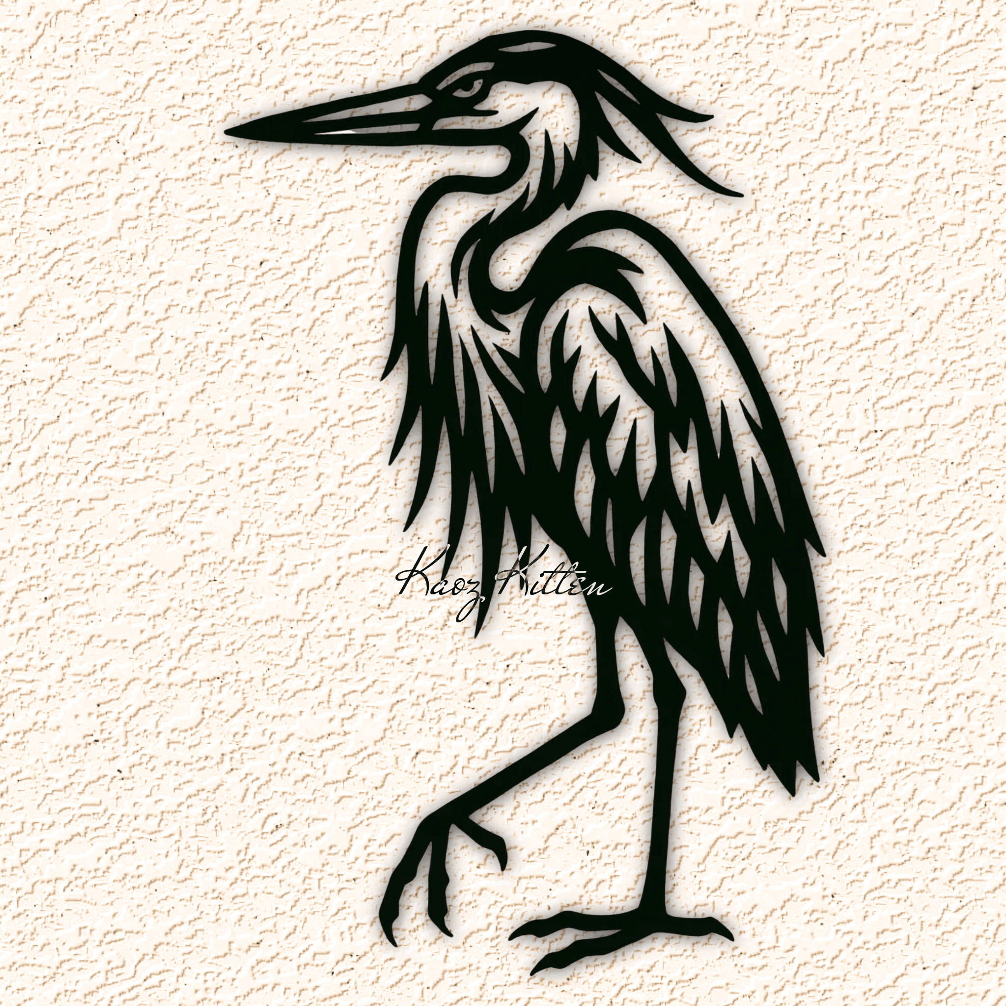 egret herron crane WALL ART HOME DECOR 3d model