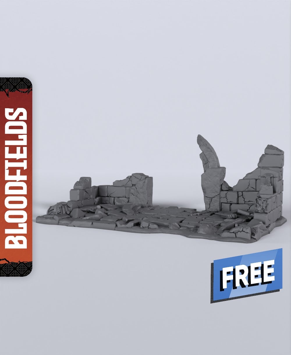 Small Ruins - With Free Dragon - 5e DnD Inspired for RPG and Wargamers 3d model