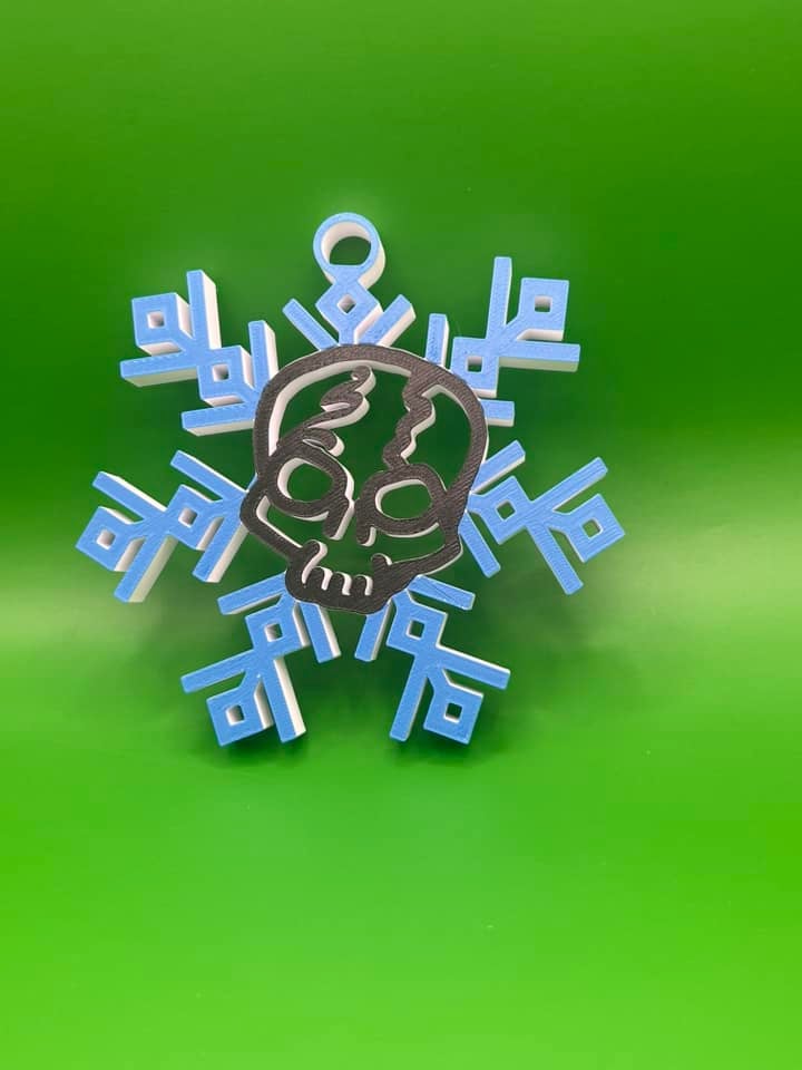 Skull Snowflake ornament.stl 3d model