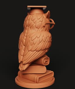 Wise Scholar Owl Statue | Graduation Owl Figurine | Academic Library Decor 3d model