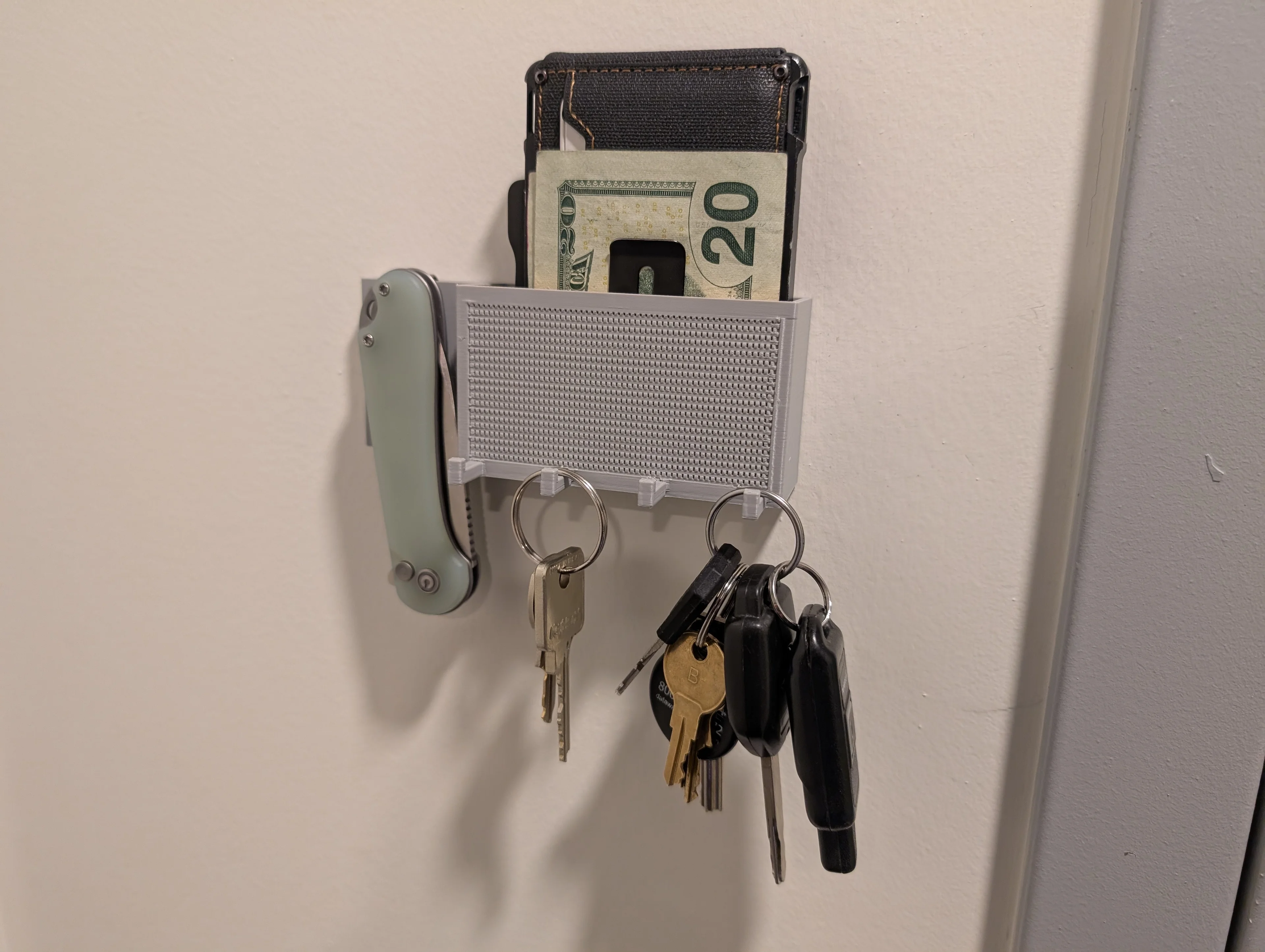 EDC Key, Wallet, and Knife Wall Organizer 3d model
