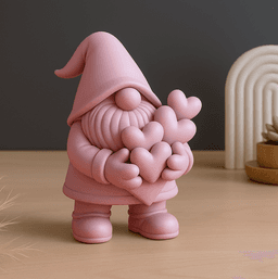 Heart Gnome Figure | Christmas Decoration | Love Themed Holiday Decor 3d model