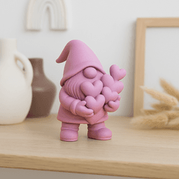 Heart Gnome Figure | Christmas Decoration | Love Themed Holiday Decor 3d model