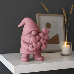 Heart Gnome Figure | Christmas Decoration | Love Themed Holiday Decor 3d model