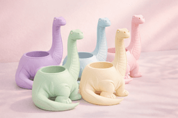Dinosaur Pen Holder STL – Cute Brontosaurus Desk Organizer – Kawaii Office Decor – 3D Printable Femi 3d model