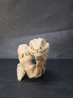 Round-Eyed Bone Snake (Medium Tightness) - Articulated Snap-Flex Fidget 3d model