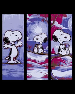 Snoopy enjoying a night fall day - Set of bookmarks 3d model