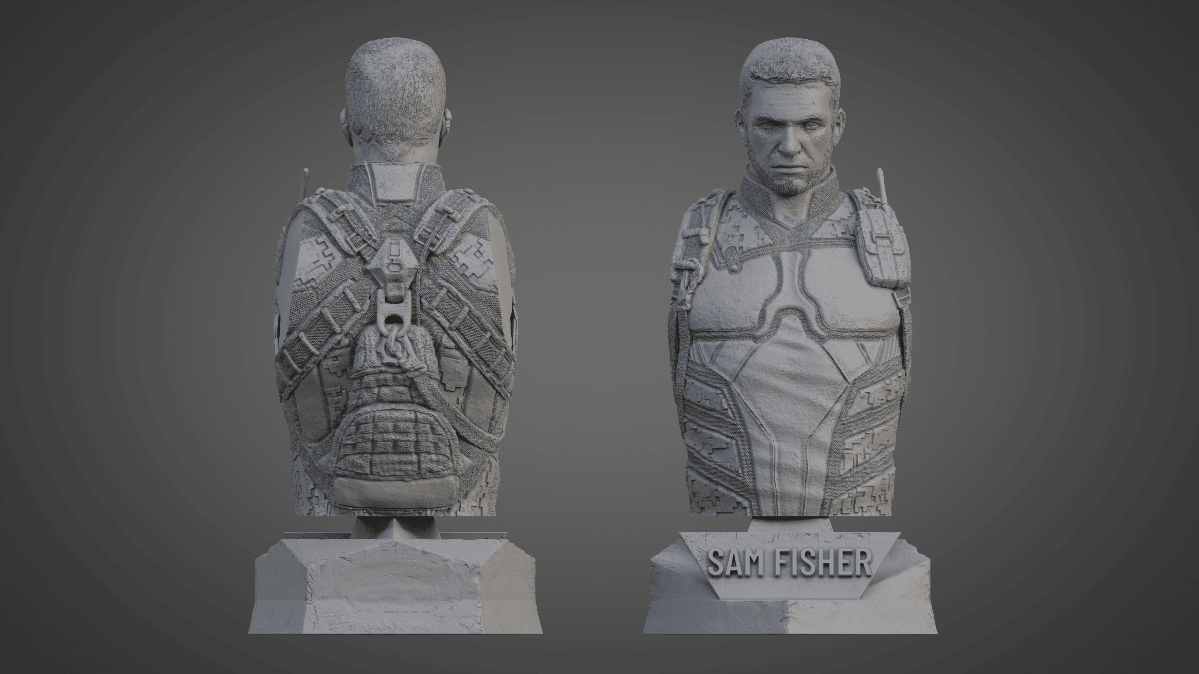SAM FISHER ULTRA-DETAILED SUPPORT-FREE BUST 3D MODEL 3d model