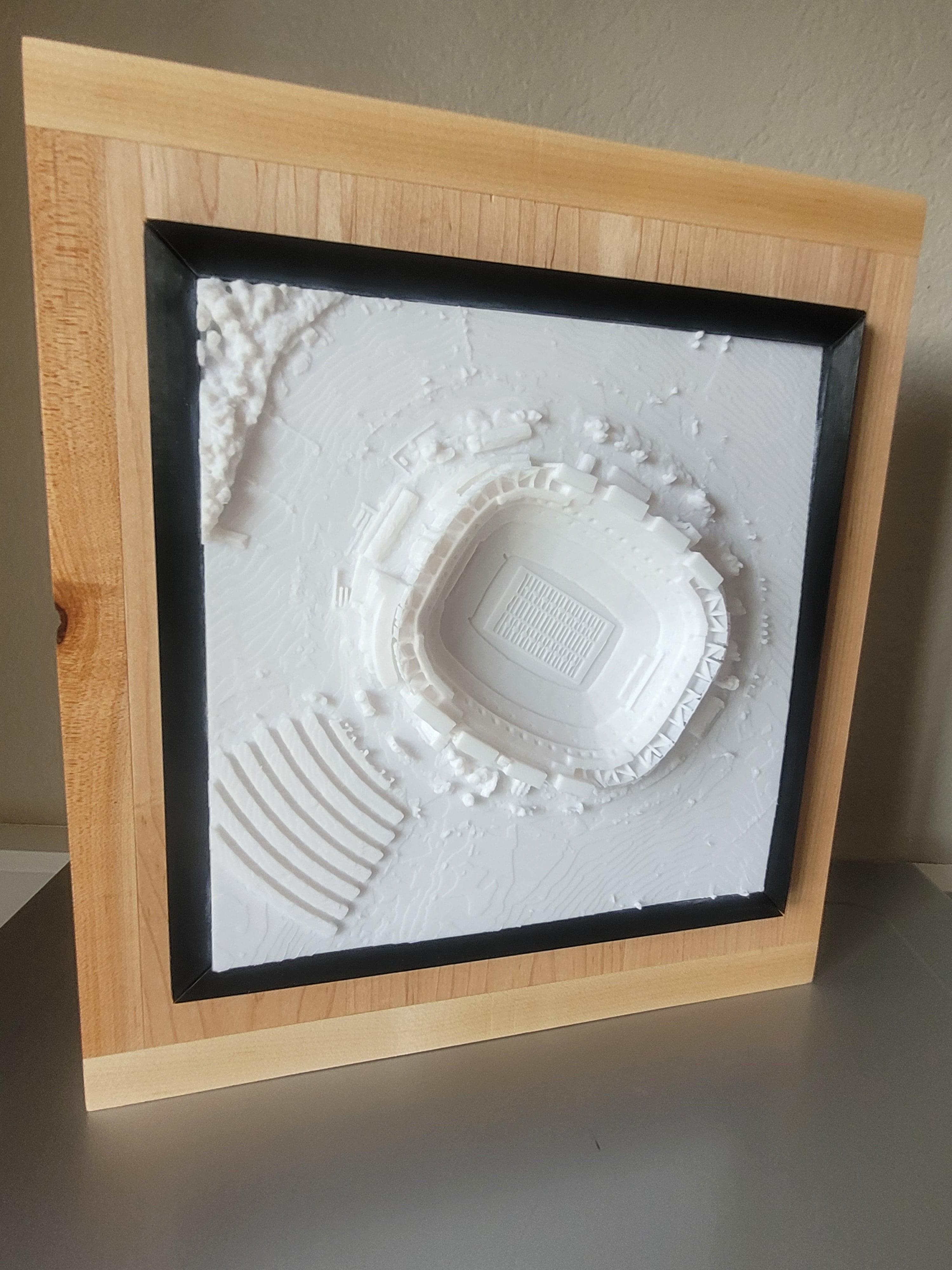 Printed on the Creality Hi. Added a little flair with an additional maple frame and added some LEDs. Lots of fun. Thanks for sharing your designs!