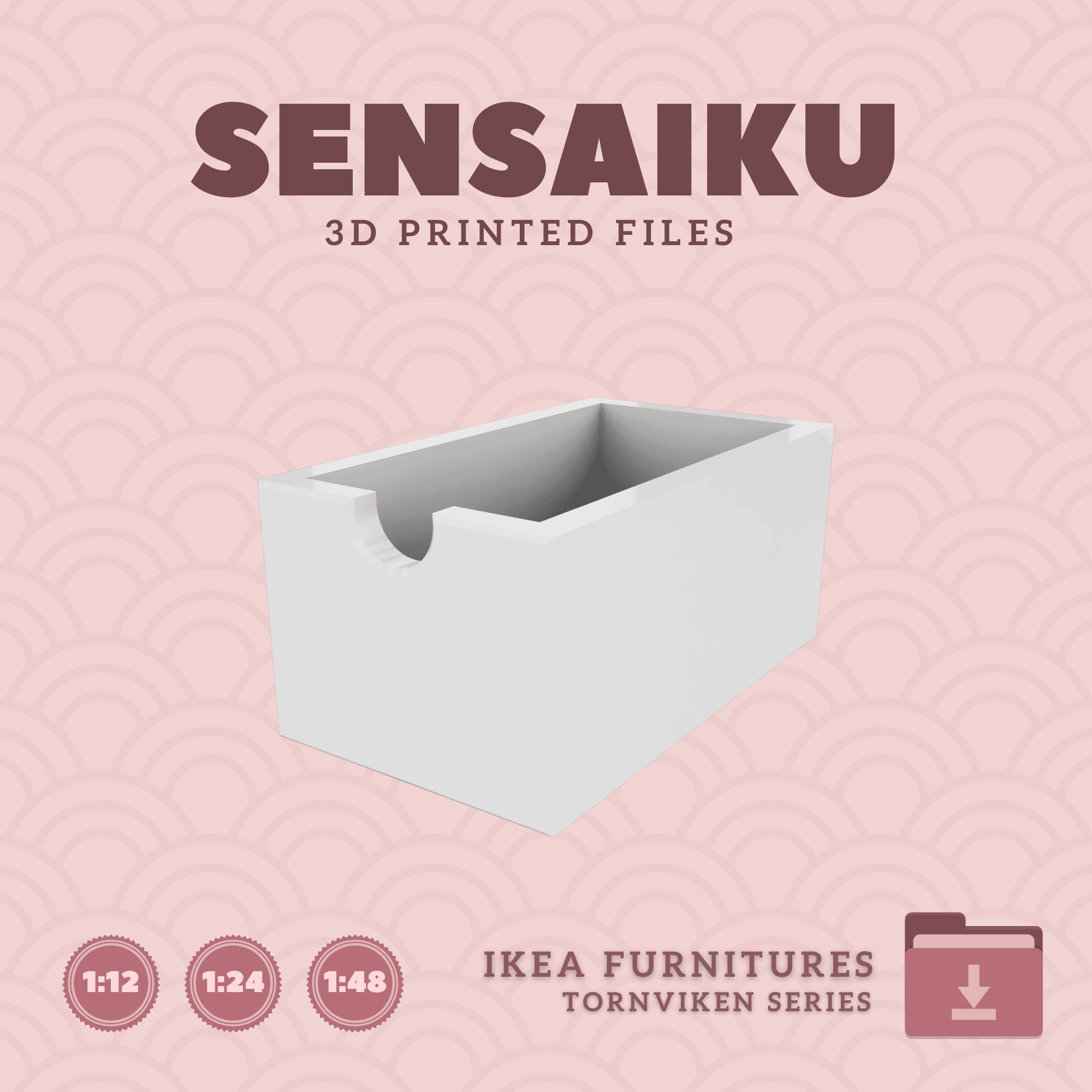 Miniature Replica TORNVIKEN Box for Miniature Dollhouse - IKEA - 3D Print Instant Download 3d model