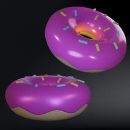FREE The Simpsons Donut, Pinky Glazed Donut With Sprinkles 3d model