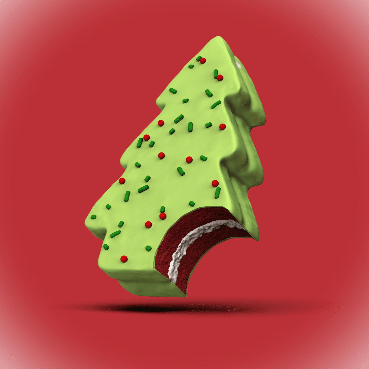 Little Debbie Red Velvet Tree-Bite Keychain/Ornament (+MMU) 3d model
