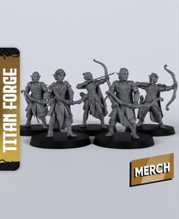 Sylvan Archers - With Free Dragon - 5e DnD Inspired for RPG and Wargamers 3d model