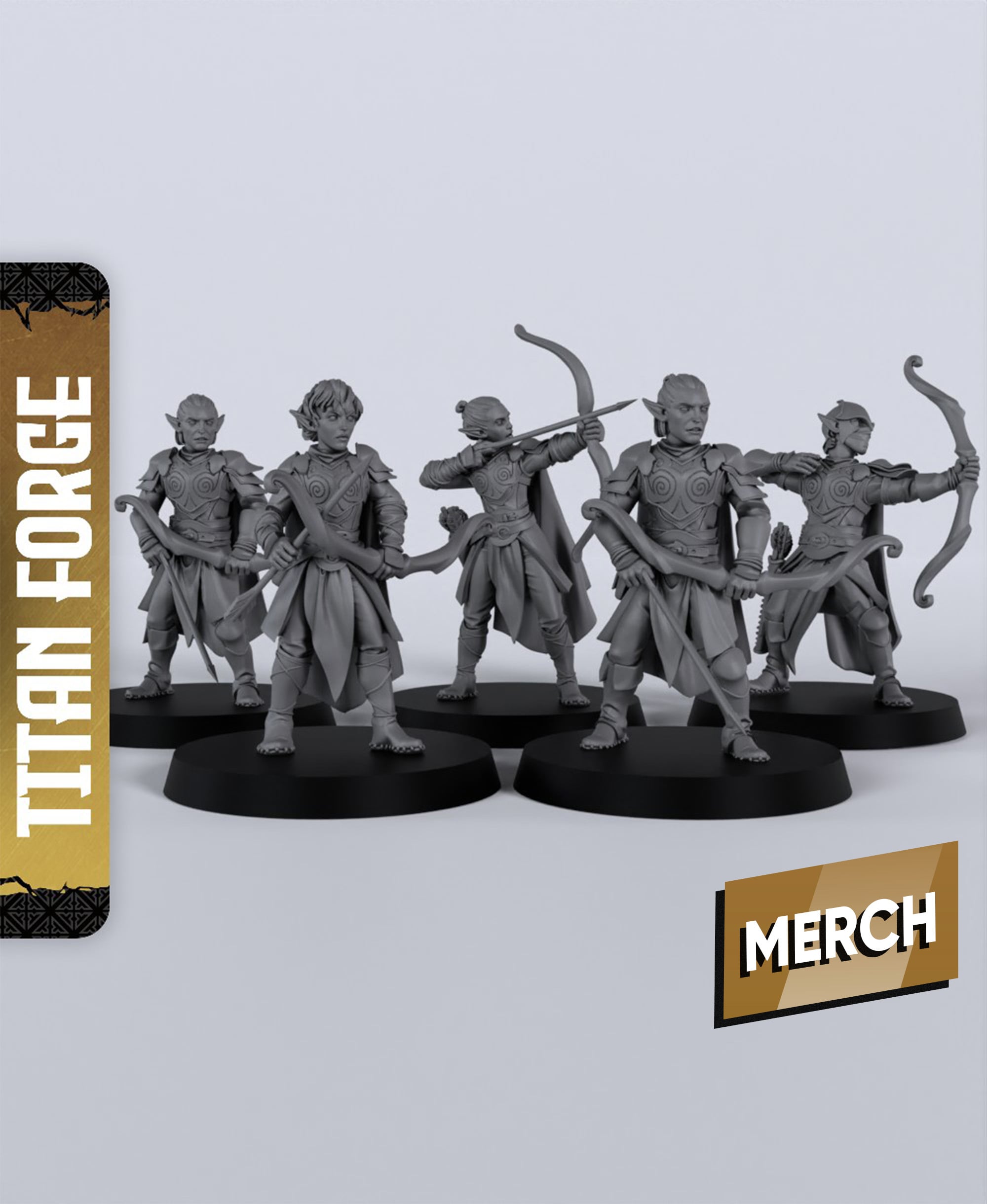 Sylvan Archers - With Free Dragon - 5e DnD Inspired for RPG and Wargamers 3d model
