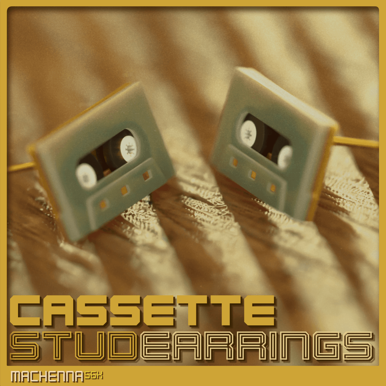 Cassette Stud Earring 3d model