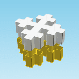 Recrossed cross, nestable box (v2) 3d model