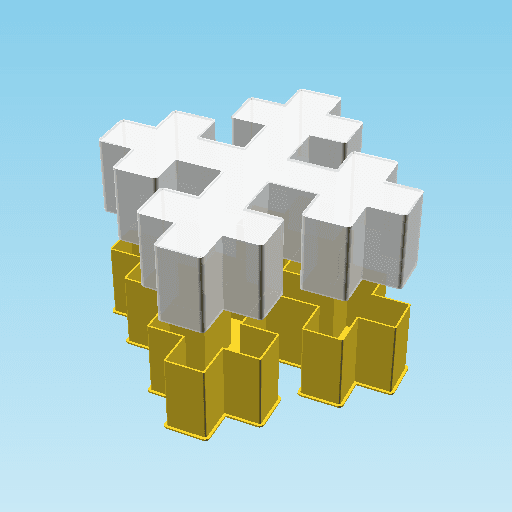 Recrossed cross, nestable box (v2) 3d model