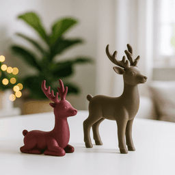 Reindeer Figurines Set | Elegant Christmas Deer Decor | Minimalist Holiday Ornament 3d model