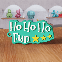 Ho Ho Ho Fun Christmas Keychain 3d model