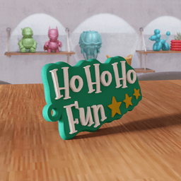 Ho Ho Ho Fun Christmas Keychain 3d model