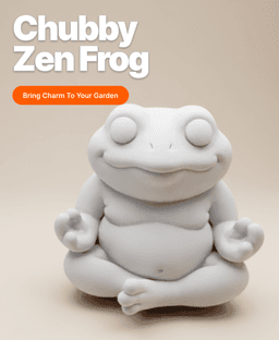 Chubby Meditating Frog – Whimsical Forest Creature 3d model