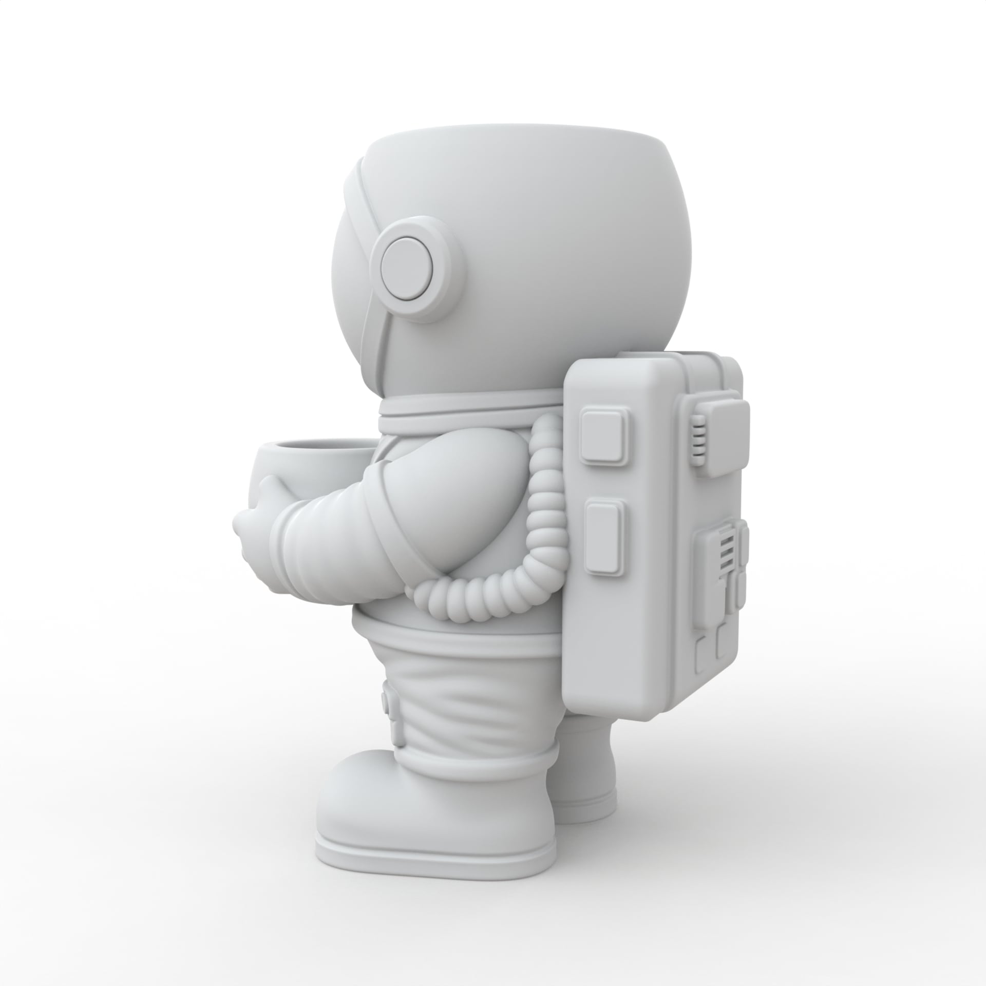 Astronaut Plant Pot 2 3d model