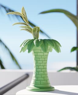 Tropical Palm Tree Vase – Unique Exotic Home Decor 3d model