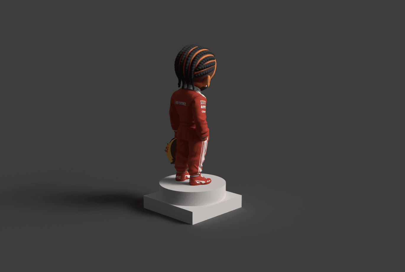 Chibi Lewis Hamilton 44 F1 Driver 3D Print STL 3d model