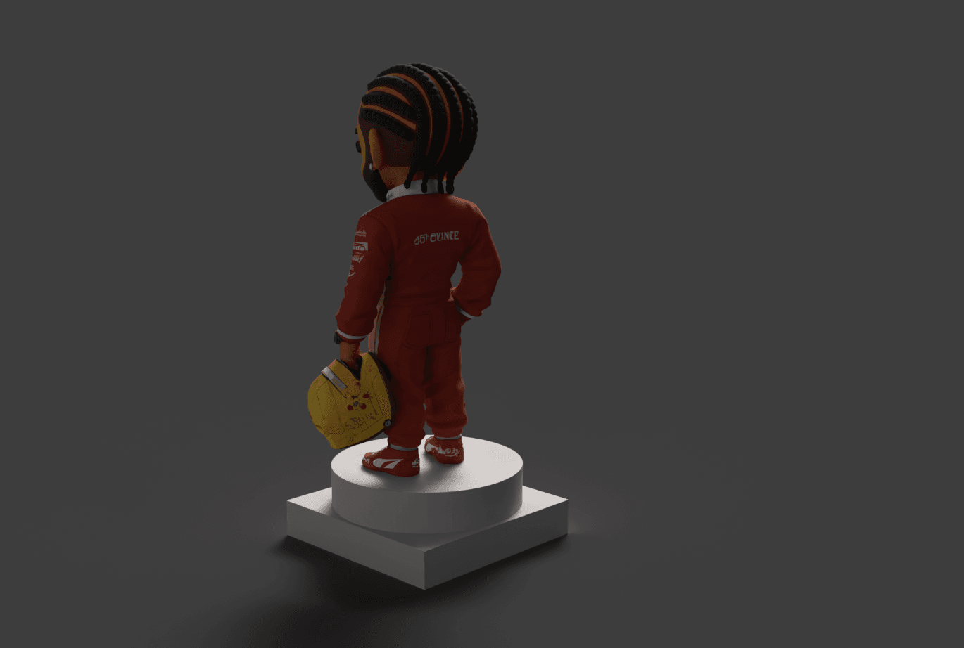 Chibi Lewis Hamilton 44 F1 Driver 3D Print STL 3d model